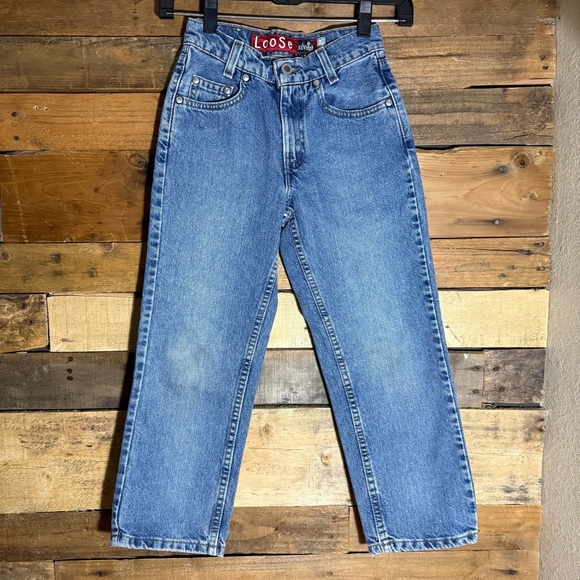 VINTAGE Levis Jeans Youth size 8 Silvertab Loose Fit Baggy Wide Leg‎ Denim - Picture 2 of 8